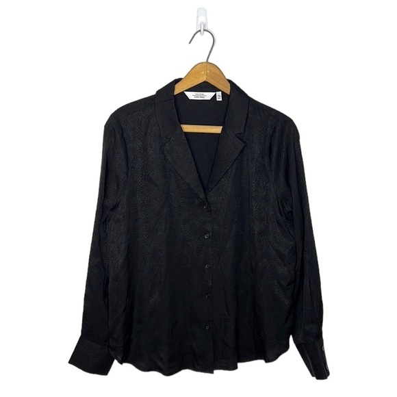 & Other Stories Paris Atelier Snake Reptile Print V Neck Collard Blouse - Picture 11 of 11